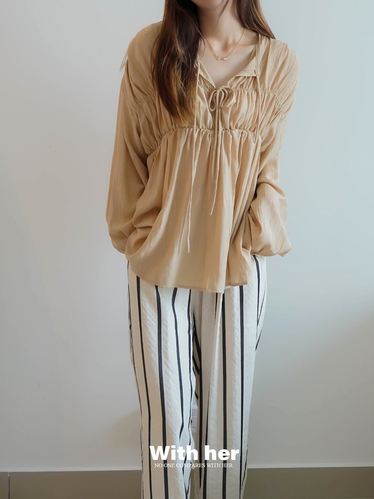 Lace Up Flowy Blouse