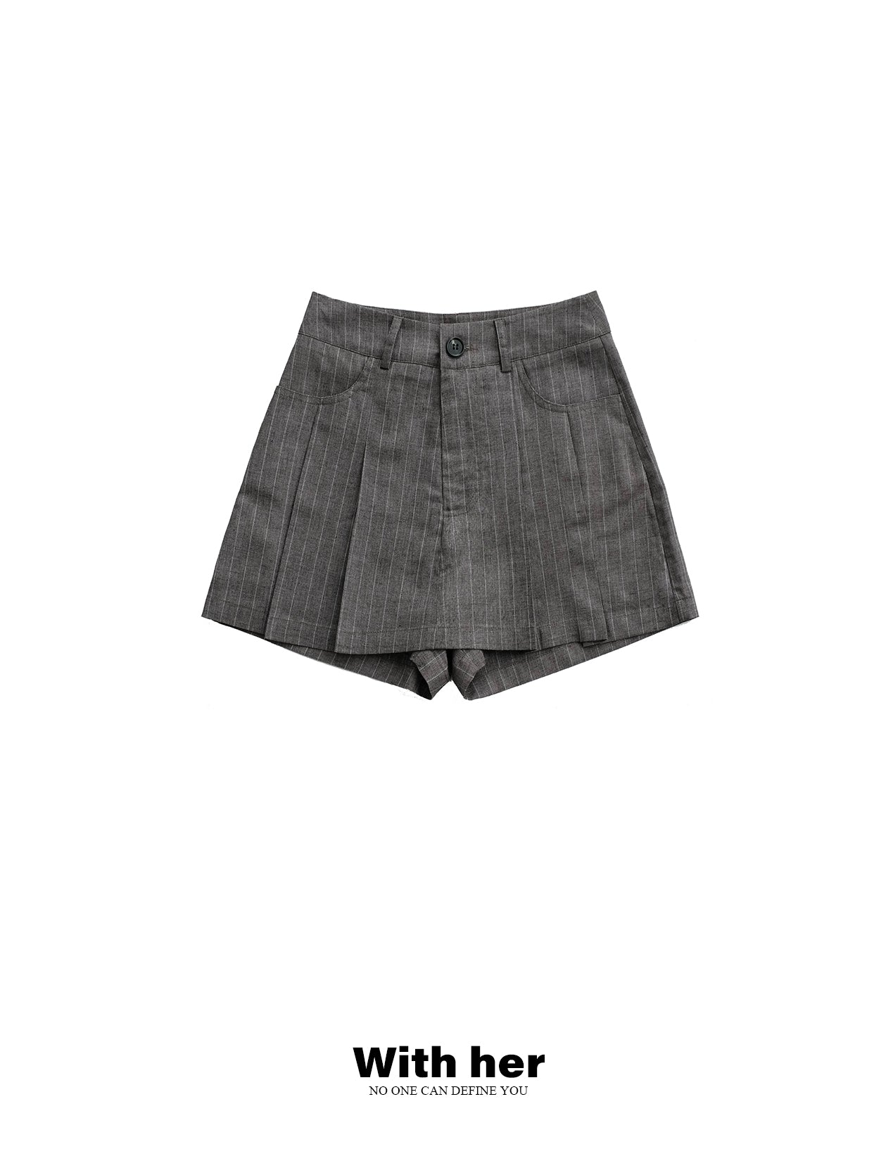 Original Striped Pleated Shorts Skirt